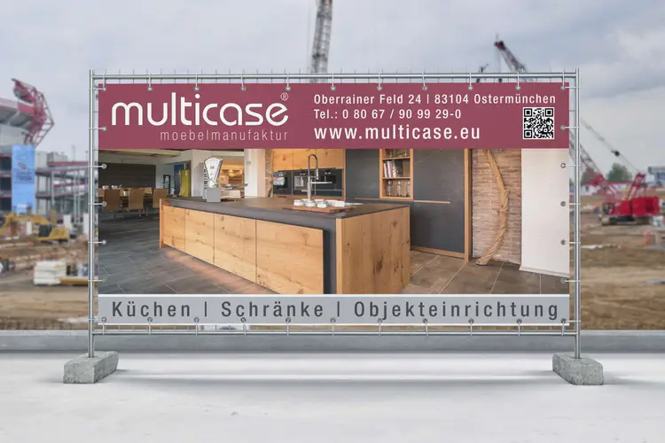 Multicase Möbelmanufaktur Bauzaunbanner